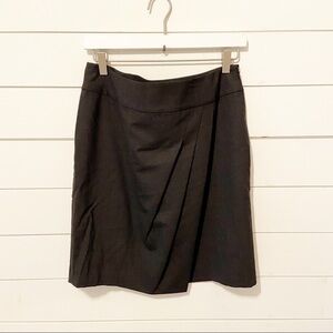 Ann Taylor | Dark Grey Side Front Pleat Wool Skirt